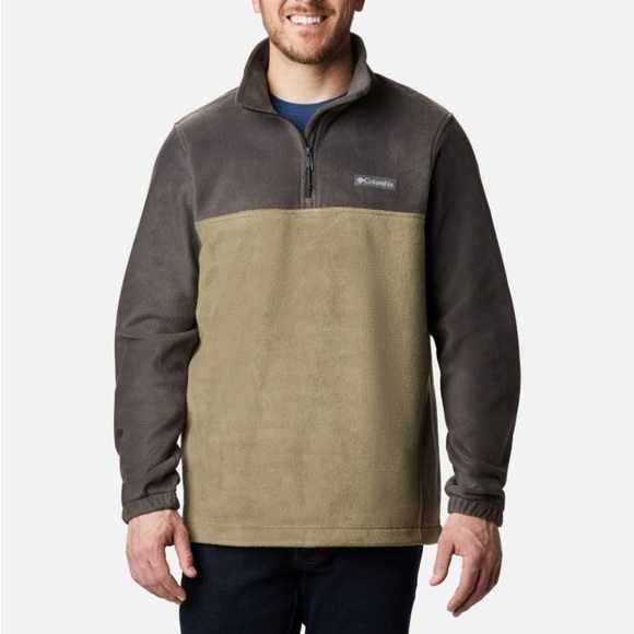 NWT Columbia Steens Mountain™ Half Zip Stone Green Fleece Pullover - Picture 1 of 9